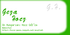 geza hocz business card